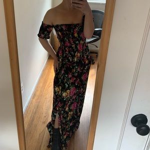 Off the shoulder floral maxi